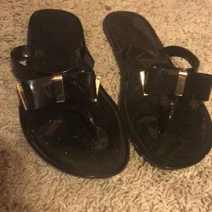 Michael Kors Black Kayden Jelly Bow sandal